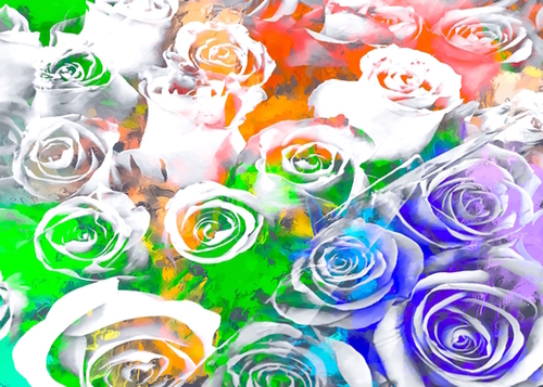 rose texture pattern abstract with splash painting in blue green orange Mural by Timmy333
