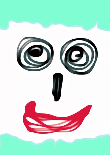 funny face with blue background and red lip Mural by Timmy333