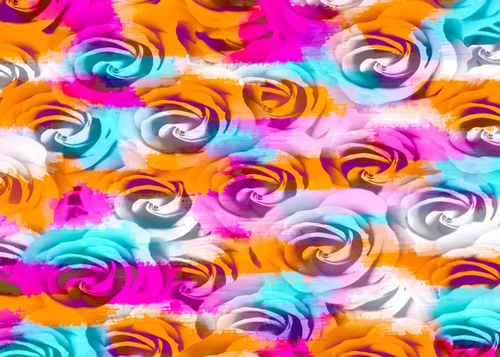 closeup rose texture pattern abstract background in pink orange blue Mural by Timmy333