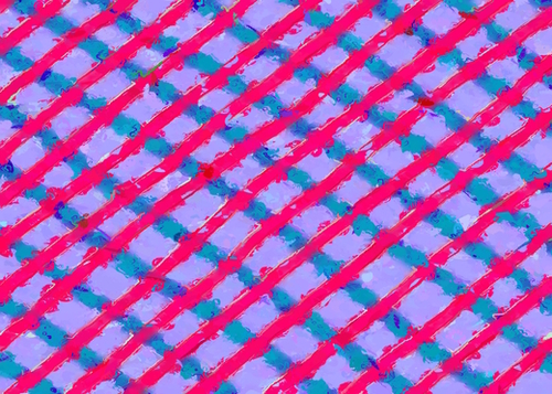 line pattern painting abstract background in red purple blue Mural by Timmy333