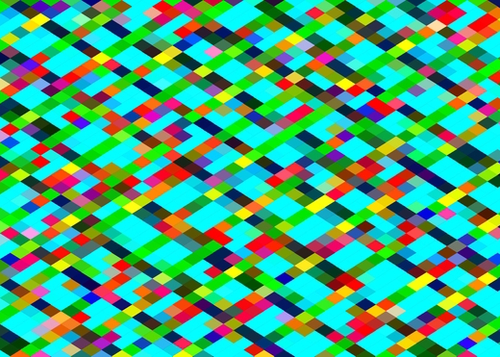 geometric pixel square pattern abstract background in green yellow blue orange Mural by Timmy333