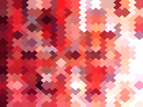 geometric square pixel pattern abstract in red and brown Mural by Timmy333