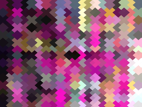 geometric square pixel pattern abstract in purple pink yellow Mural by Timmy333