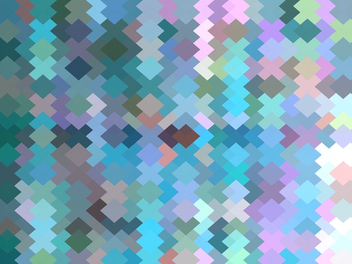 geometric square pixel pattern abstract in blue and pink Mural by Timmy333