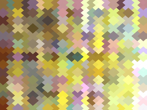 geometric square pixel pattern abstract in yellow and pink Mural by Timmy333