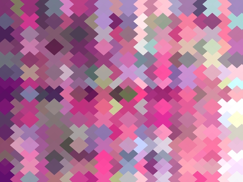 geometric square pixel pattern abstract in pink and purple Mural by Timmy333