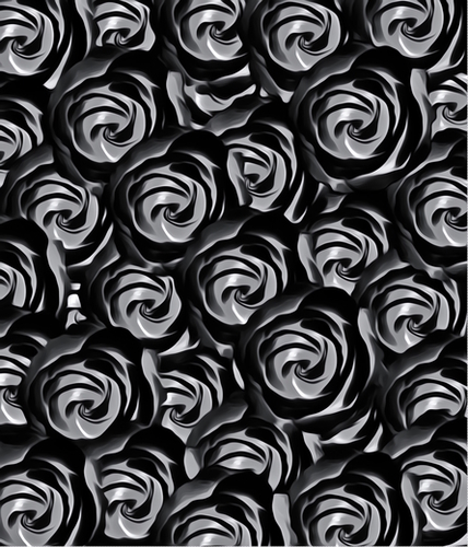 blooming rose pattern texture abstract background in black and white Mural by Timmy333