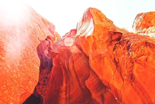 texture of the orange rock and stone at Antelope Canyon, USA Mural by Timmy333