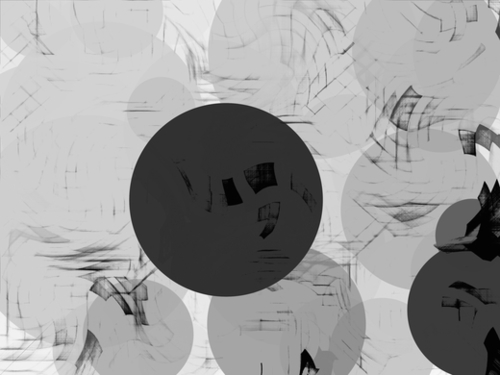 geometric circle shape abstract background in black and white Mural by Timmy333