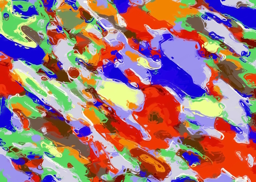 camouflage pattern painting abstract background in red blue green yellow brown purple Mural by Timmy333