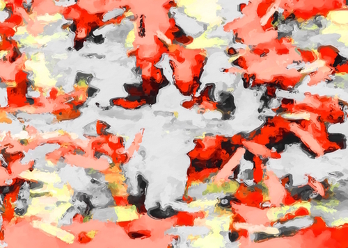 splash painting texture abstract background in red pink yellow black Mural by Timmy333