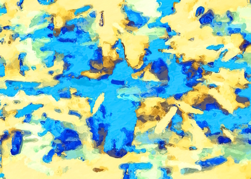 splash painting texture abstract background in blue and yellow Mural by Timmy333