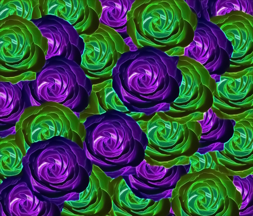 blooming rose texture pattern abstract background in purple and green Mural by Timmy333