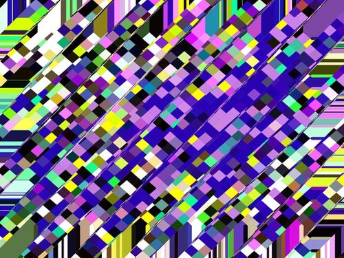 geometric square pixel pattern abstract background in blue purple yellow Mural by Timmy333