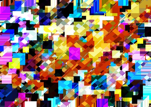 geometric square pixel pattern abstract in brown pink yellow blue Mural by Timmy333