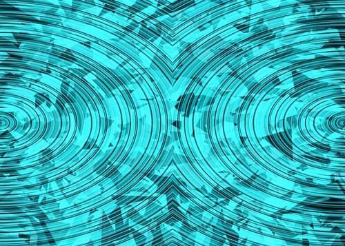psychedelic geometric circle pattern abstract background in blue and green Mural by Timmy333