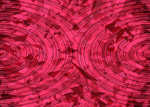 psychedelic geometric circle pattern abstract background in red and pink Mural by Timmy333