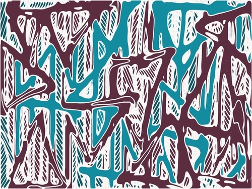 geometric triangle shape abstract background in blue and brown Mural by Timmy333