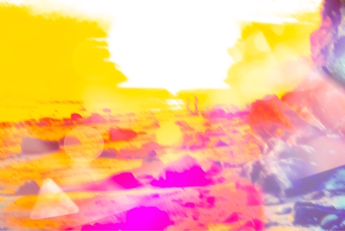 summer sunset at the beach with summer bokeh light abstract Mural by Timmy333