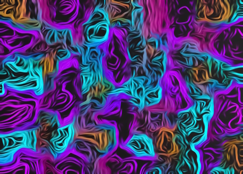 psychedelic painting texture abstract background in purple pink blue orange Mural by Timmy333