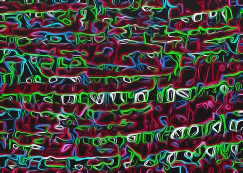 psychedelic painting texture abstract pattern background in red blue green black Mural by Timmy333