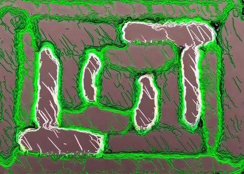 vintage psychedelic painting texture abstract background in green and brown Mural by Timmy333