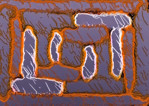 vintage psychedelic painting texture abstract background in orange and grey Mural by Timmy333
