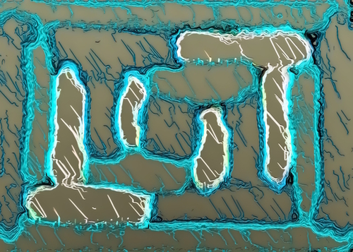 vintage psychedelic painting texture abstract background in blue and grey Mural by Timmy333