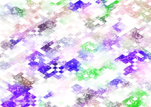 psychedelic geometric pixel abstract pattern in purple green pink Mural by Timmy333