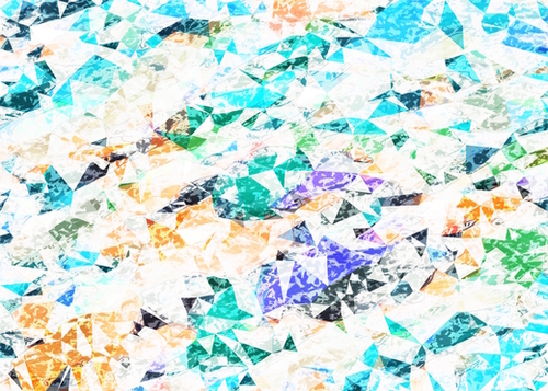 psychedelic geometric triangle polygon pattern abstract background in green blue orange purple Mural by Timmy333