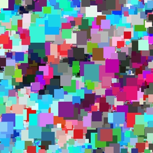 psychedelic geometric square pixel pattern abstract background in pink purple blue green red Mural by Timmy333