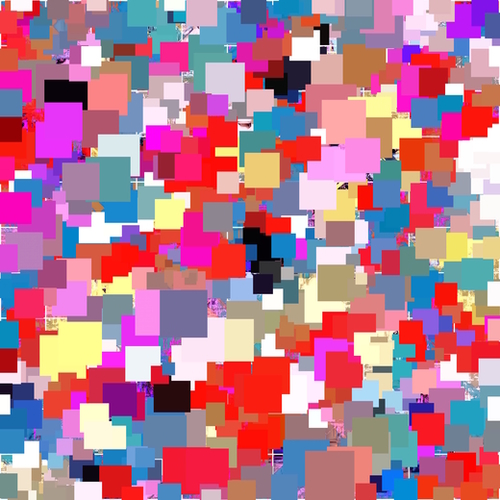 psychedelic geometric square pixel pattern abstract background in red blue pink yellow Mural by Timmy333