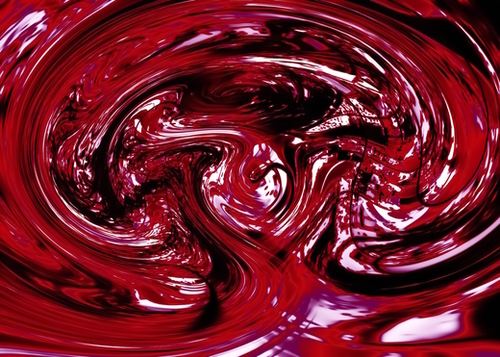 psychedelic spiral line pattern painting abstract background in red Mural by Timmy333