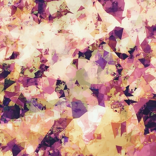 geometric triangle pattern abstract in pink blue yellow Mural by Timmy333