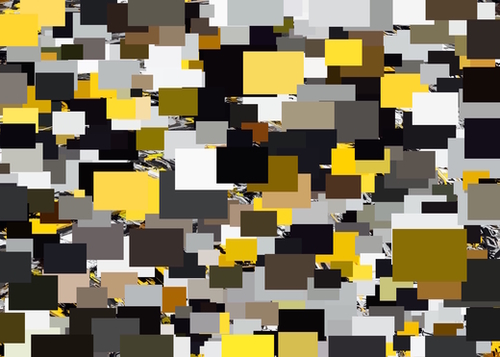 vintage psychedelic geometric square pixel pattern abstract in yellow brown and black Mural by Timmy333
