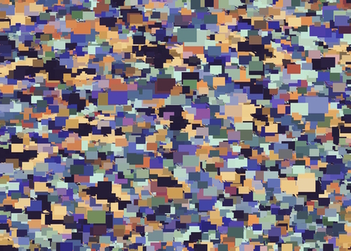 vintage geometric square pixel pattern abstract in purple blue brown Mural by Timmy333