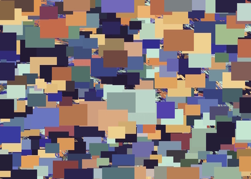 vintage geometric square pixel pattern abstract in brown blue purple Mural by Timmy333