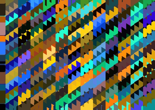 vintage geometric triangle polygon pattern abstract background in orange brown green blue Mural by Timmy333