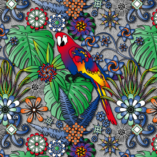 Jungle Flowers Mural by vannina