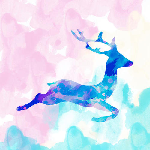 Abstract Deer Mural by Amir Faysal