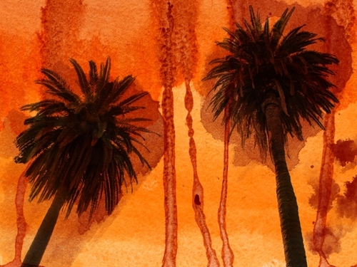 Sunset Palms Mural by Irena Orlov