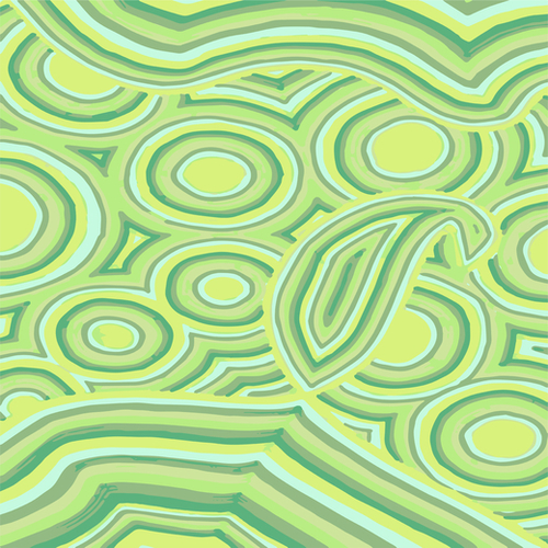 Green Color Burst Mural by ShinyJill