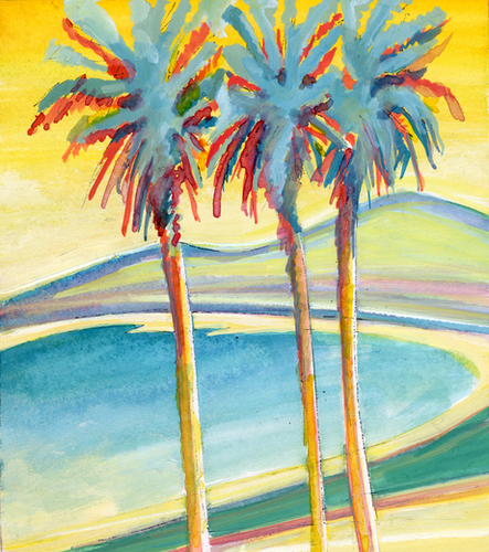 Palm Tree on the French Riviera Mural by Georgio Fabrello