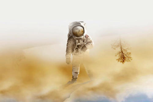Playing Mars on the desert Mural by fokafoka