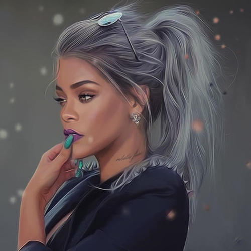 Rihanna Portrait Mural by AndyKArt