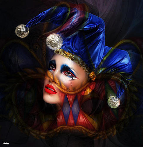 TEARFUL HARLEQUIN 002 Mural by G. Berry