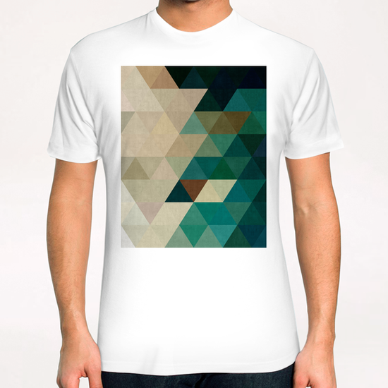 Green Triangular Pattern T-Shirt by Vitor Costa