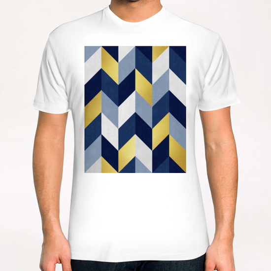 Geometric and golden chevron T-Shirt by Vitor Costa