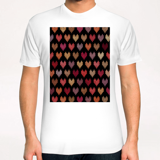 Colorful Knitted Hearts X 0.3 T-Shirt by Amir Faysal