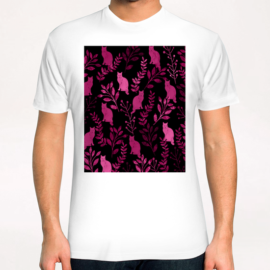 Floral and Cat X 0.4 T-Shirt by Amir Faysal